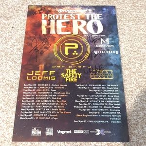Autographed Protest The Hero poster